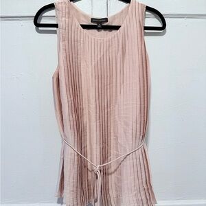 Banana Republic Blush Satin Pleated Top